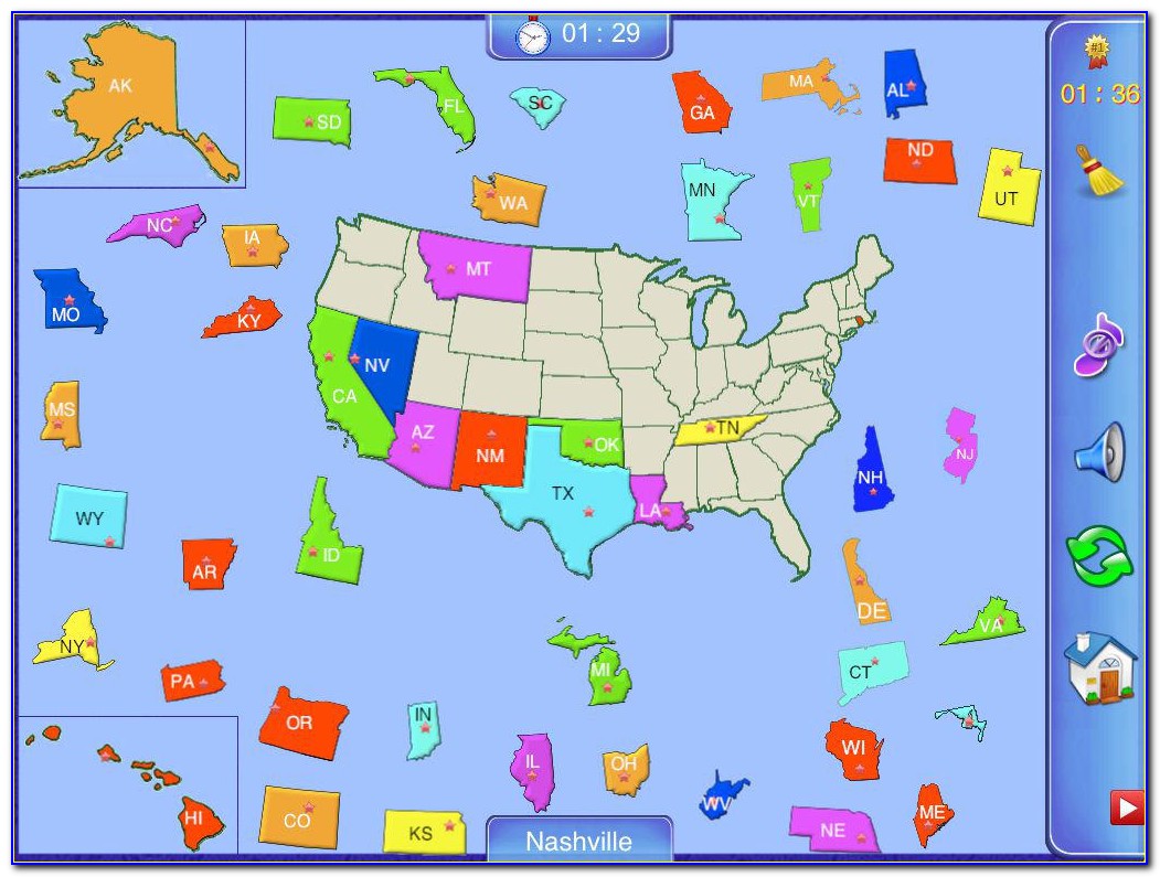 Us Map Puzzle For Toddlers
