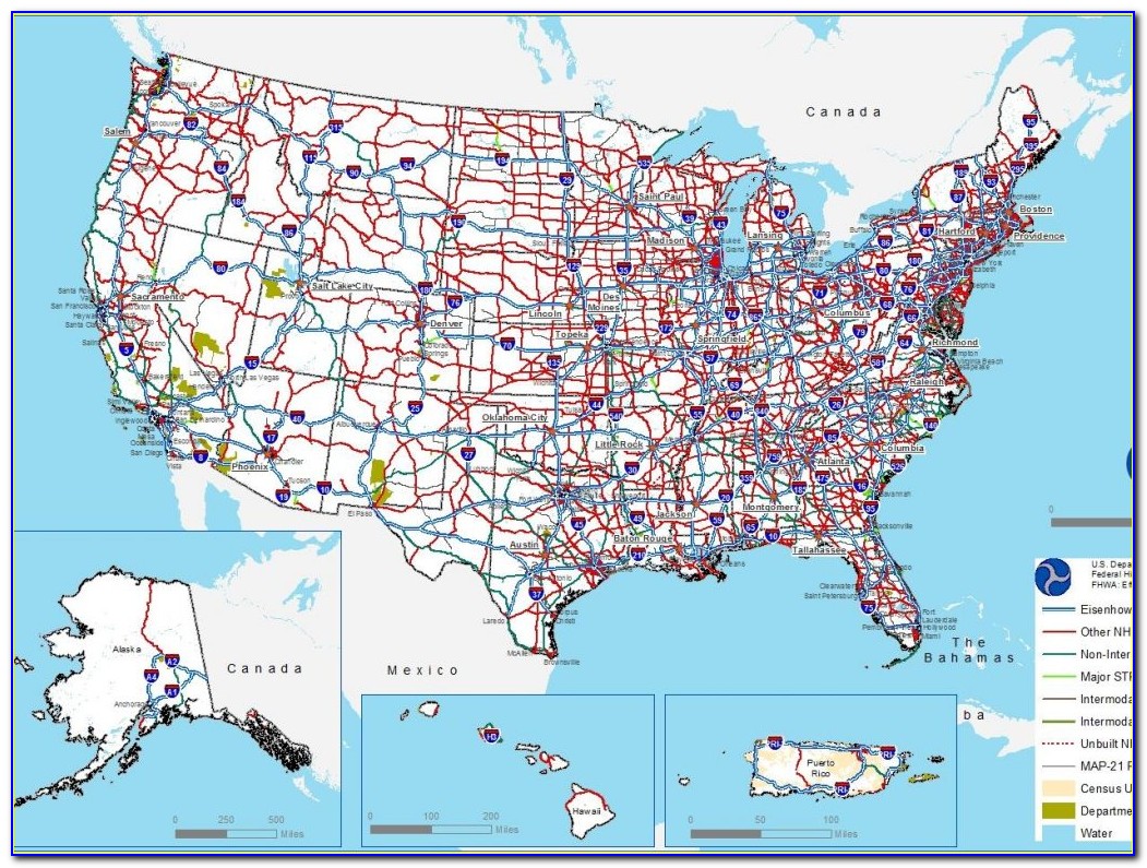 Us Map With All Interstates