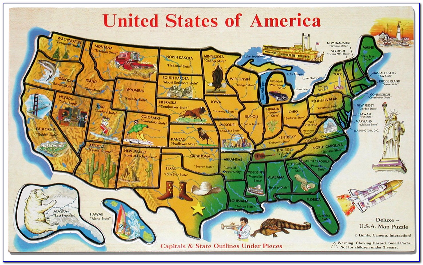 Us State Map Puzzle Game