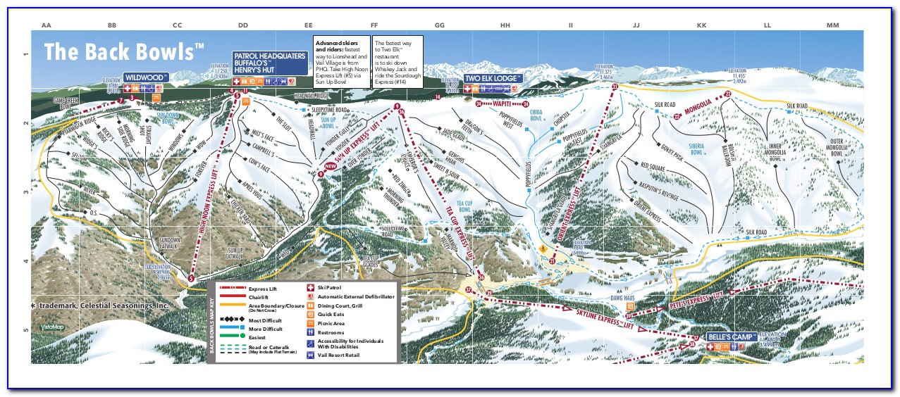 Vail Ski Map Poster