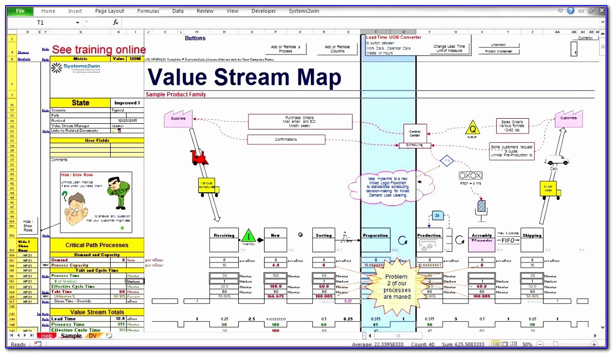 Value Stream Mapping Excel Template Wlfhk Elegant Add Or Remove A Process Value Stream Mapping