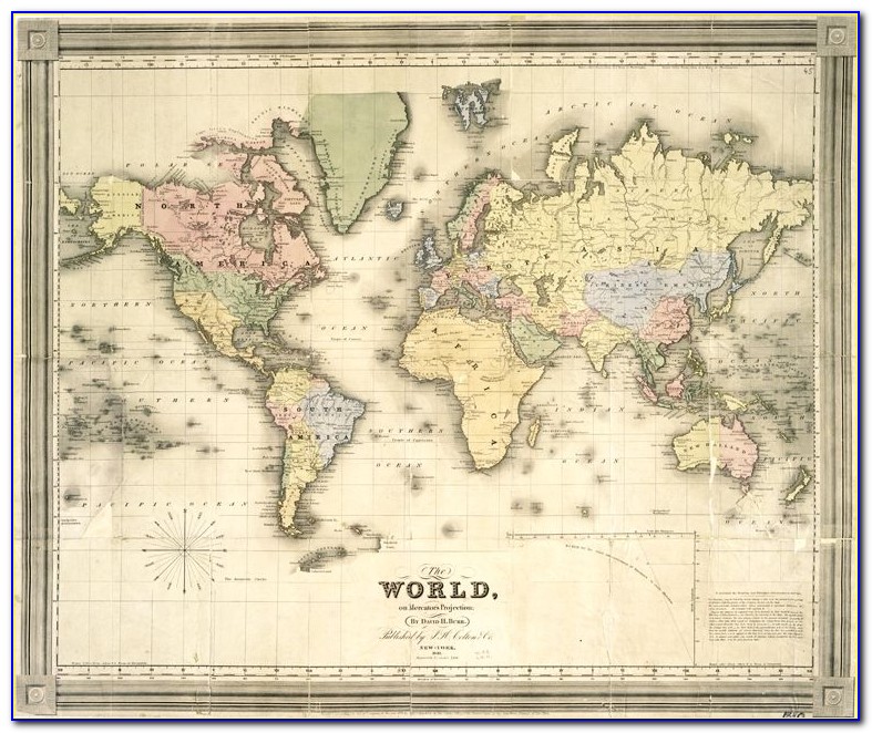 Vintage World Map Digital Download