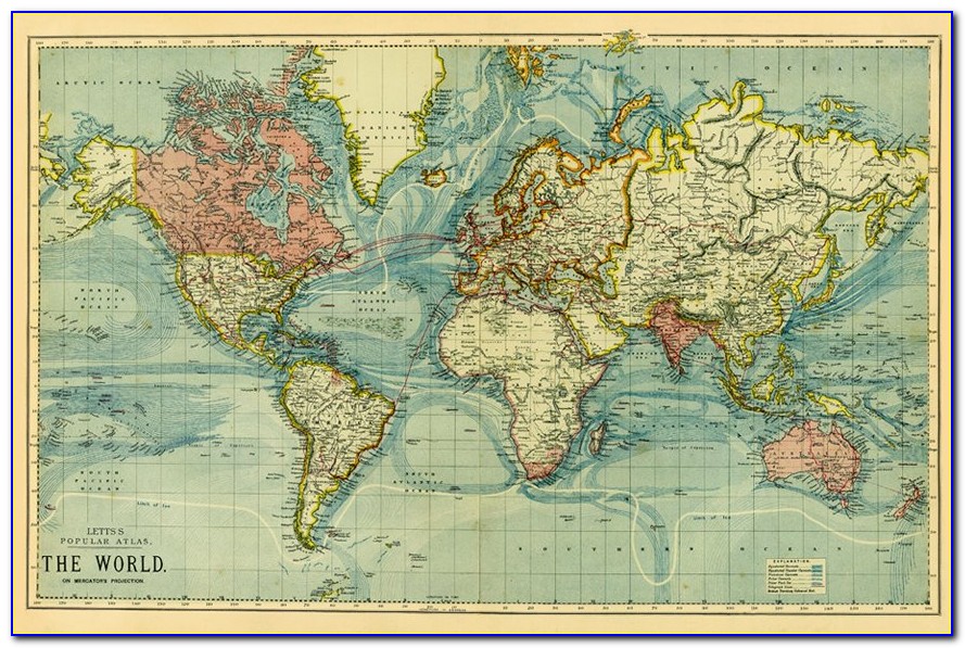 Vintage World Map High Resolution Free Download