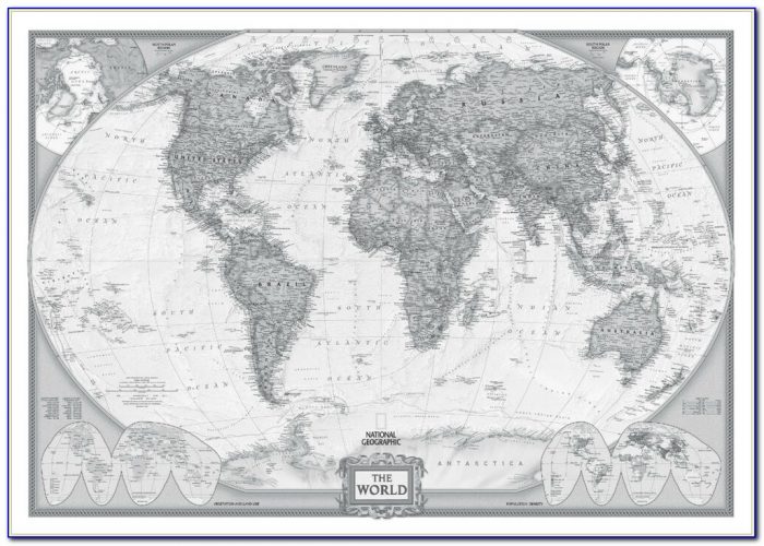 Vintage World Map Poster Large