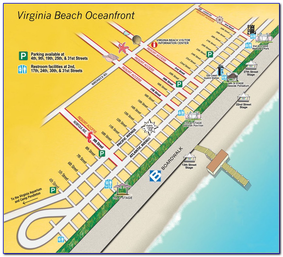 Virginia Beach Boardwalk Hotels Map