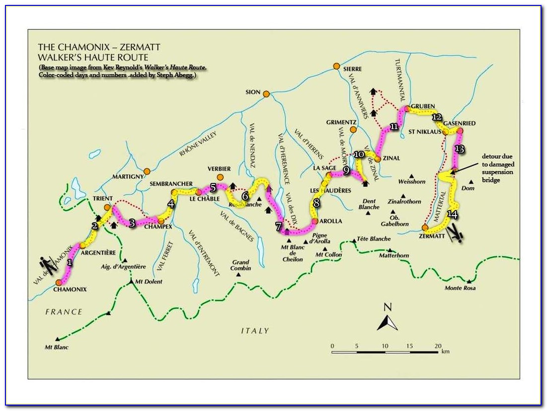Walkers Haute Route Map