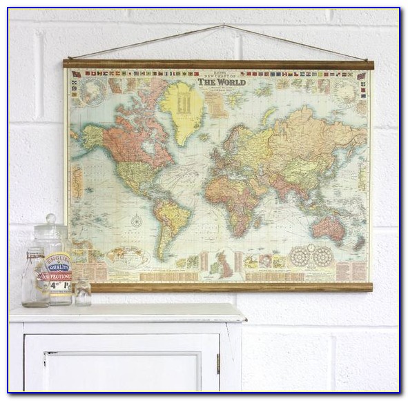 Wall Map Hanging System