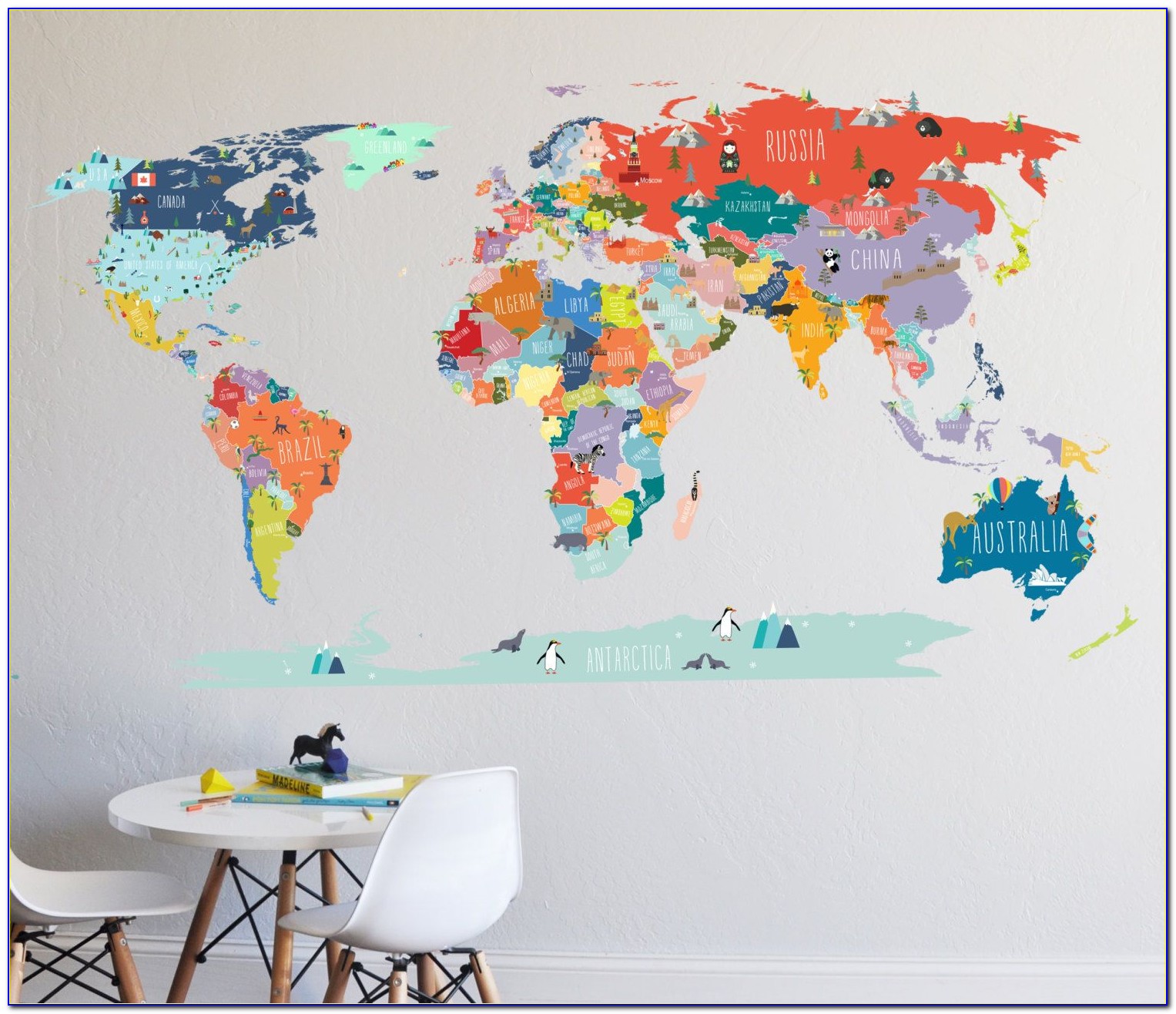 Wall Sticker Map Of The World