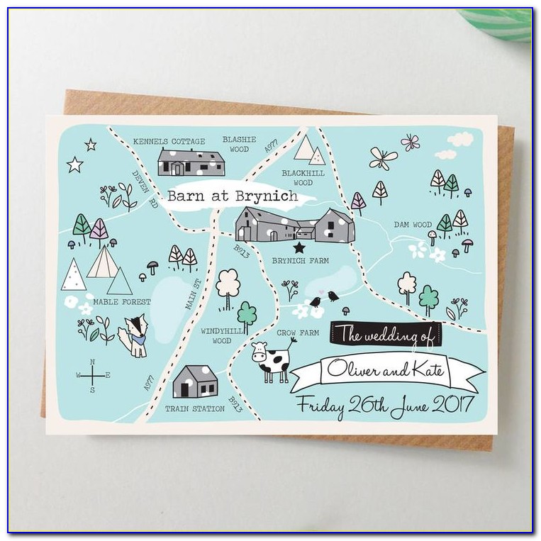Wedding Invitations With Map Theme