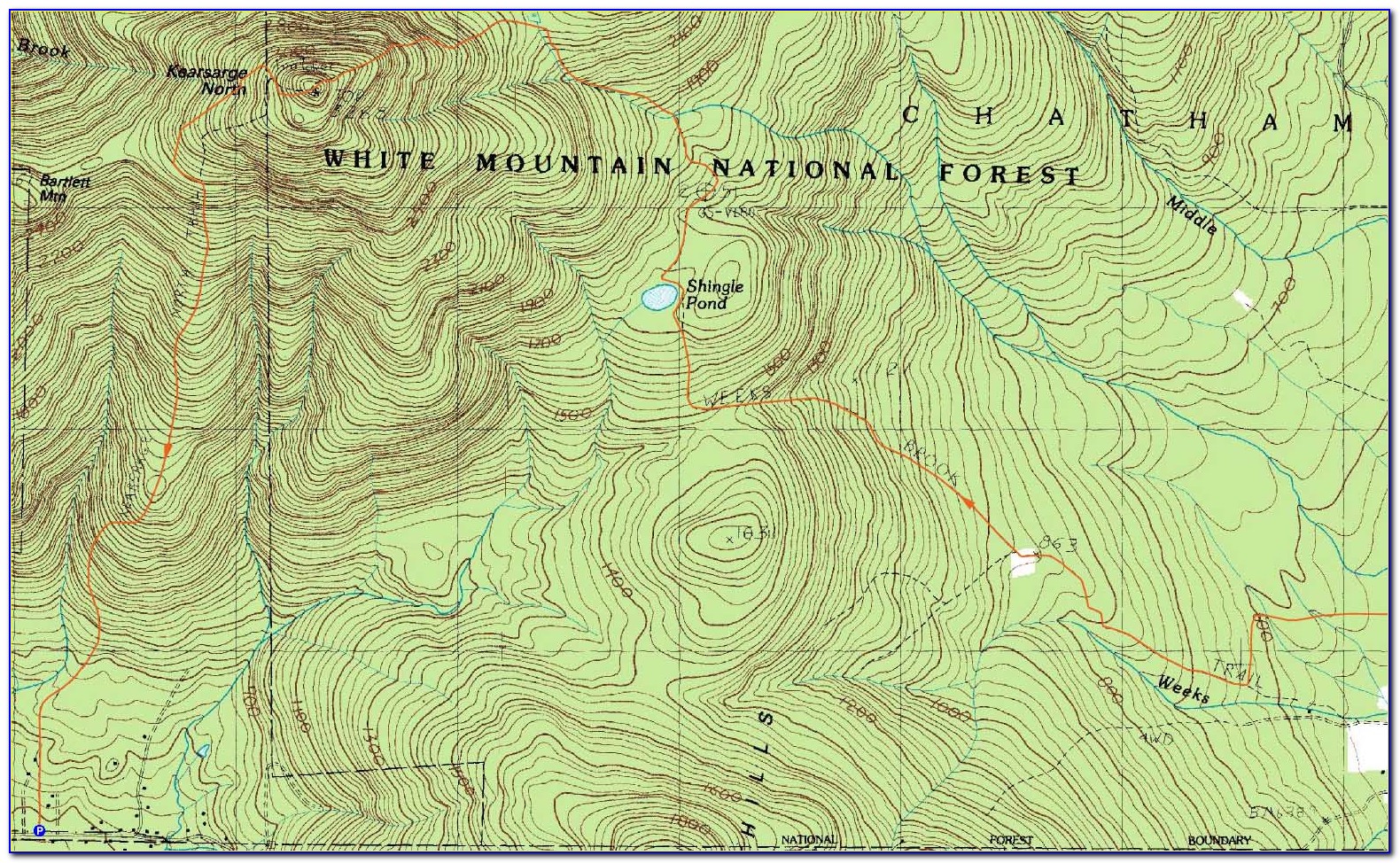 White Mountains Topographic Map