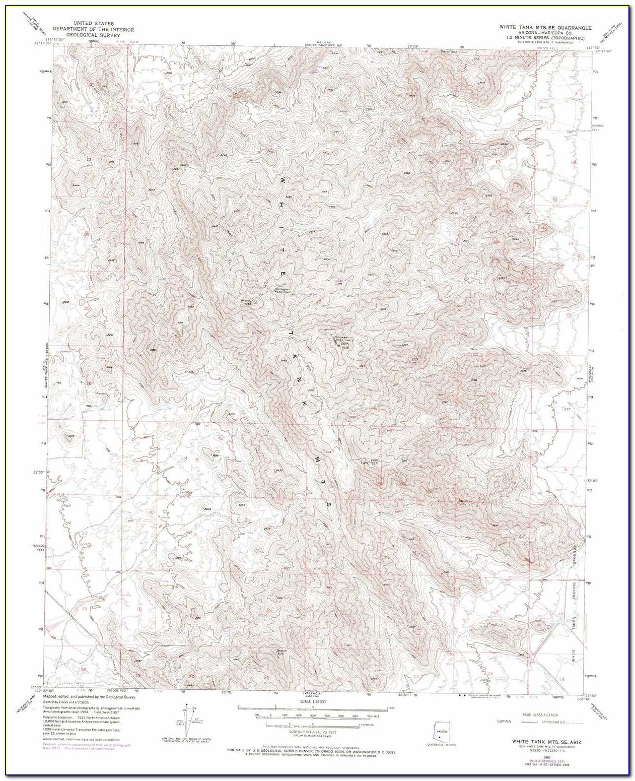 White Tank Mountains Topographic Map