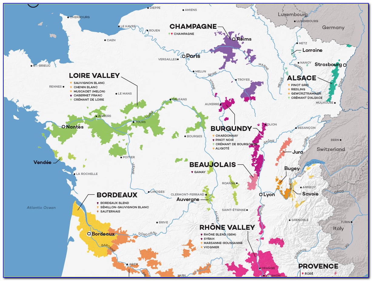 Wine Region Map France