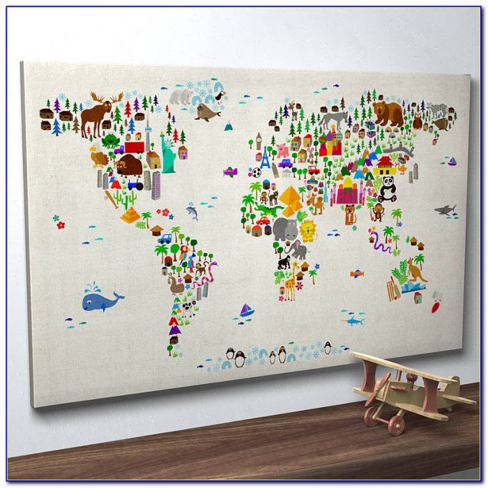 World Map Canvas Wall Hanging