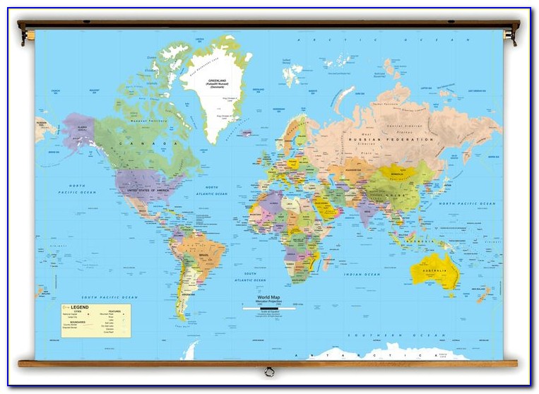World Map Cork Board Typo