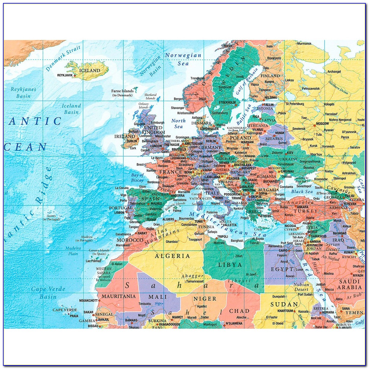 World Map Cork Pin Board