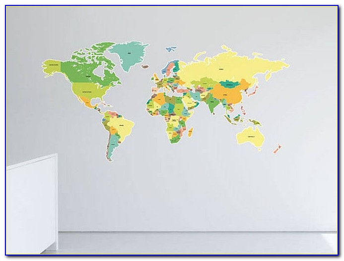 World Map Decals For Walls