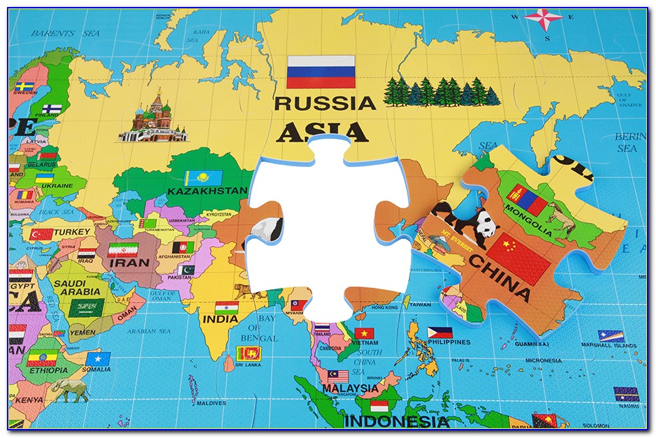 World Map Foam Puzzle Mat