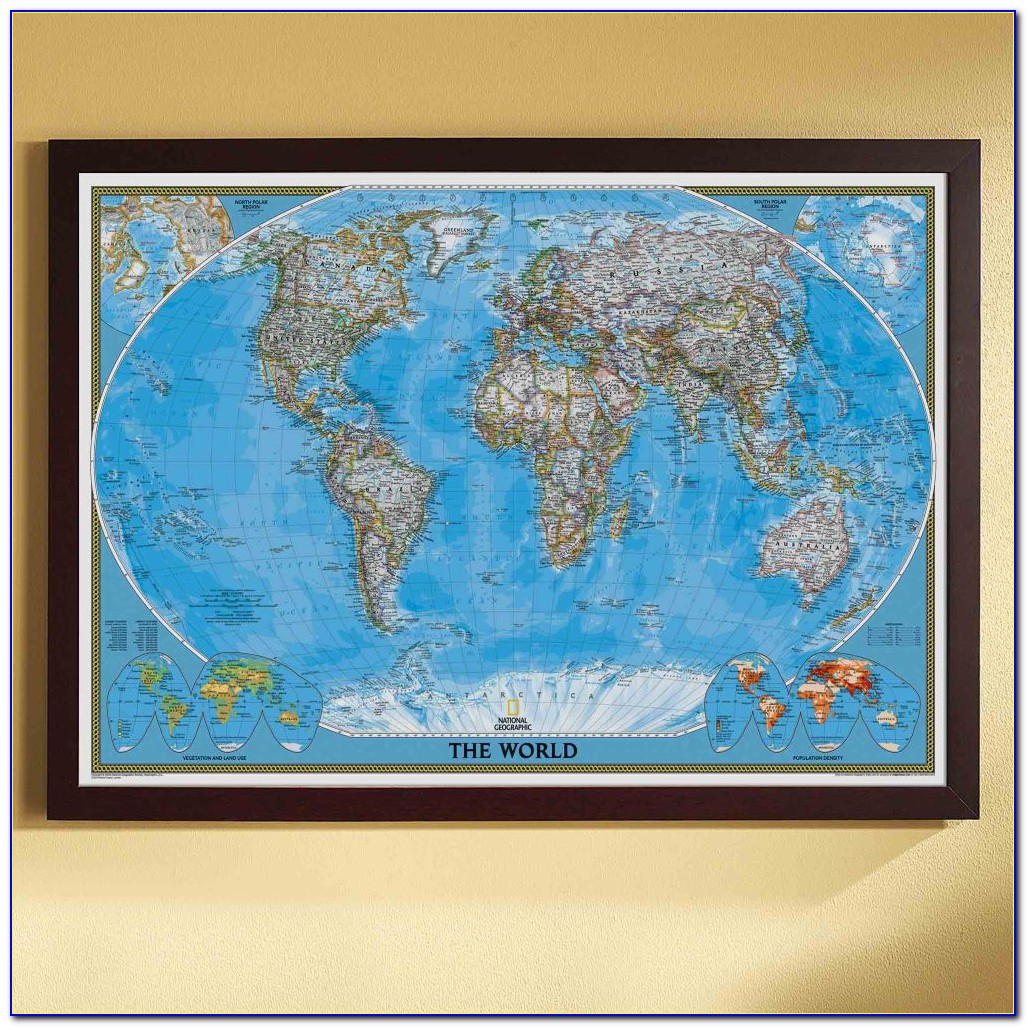 World Map Framed Pictures