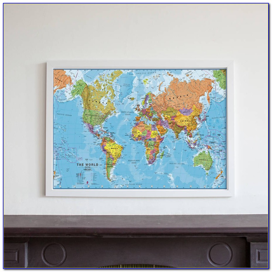 World Map Framed Poster