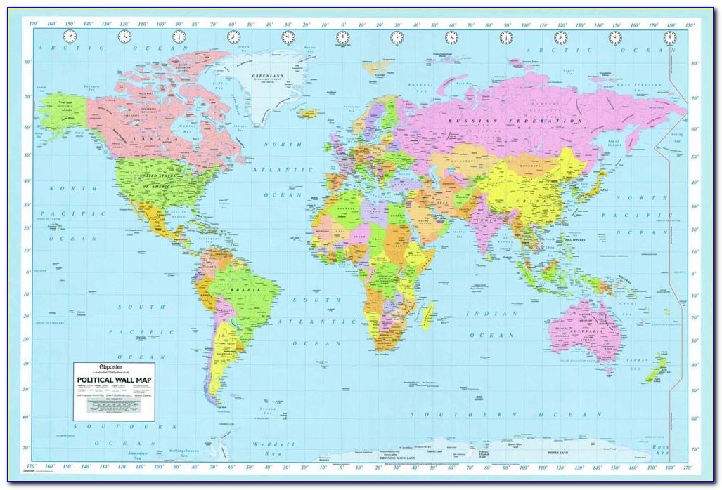 World Map Laminated Large