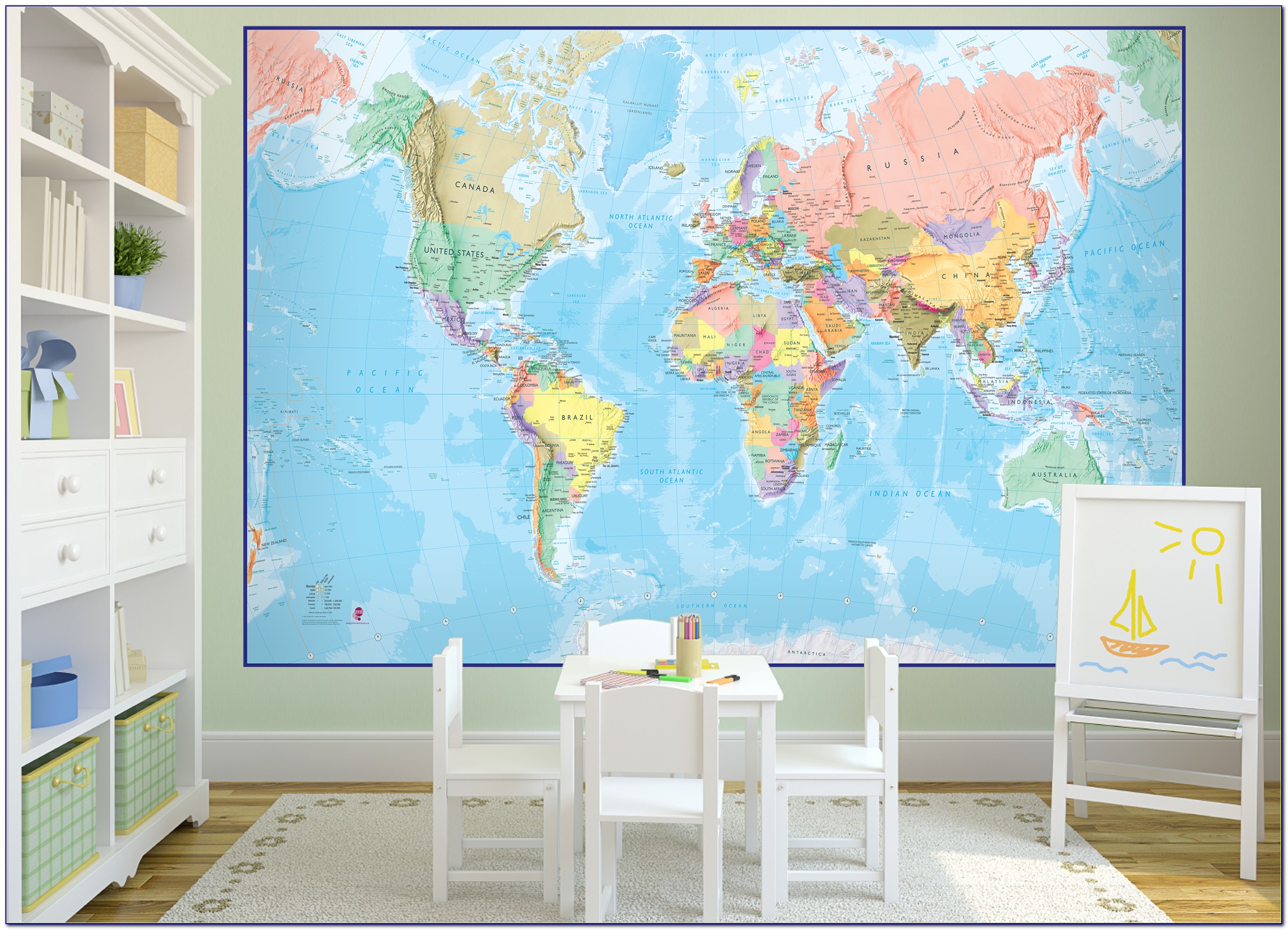 World Map Mural Wallpaper Australia