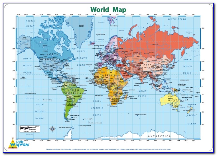 World Map Placemats Paper