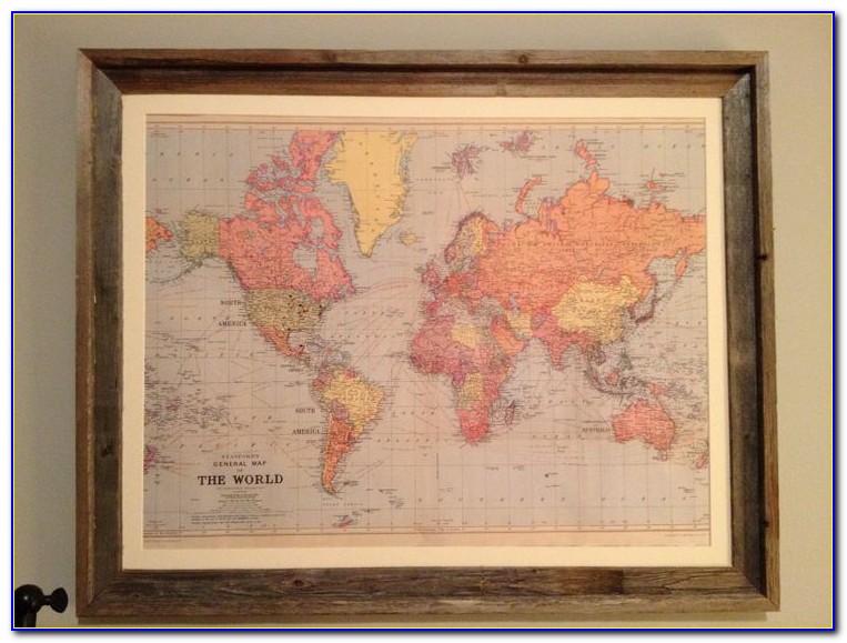 World Map Tack Board