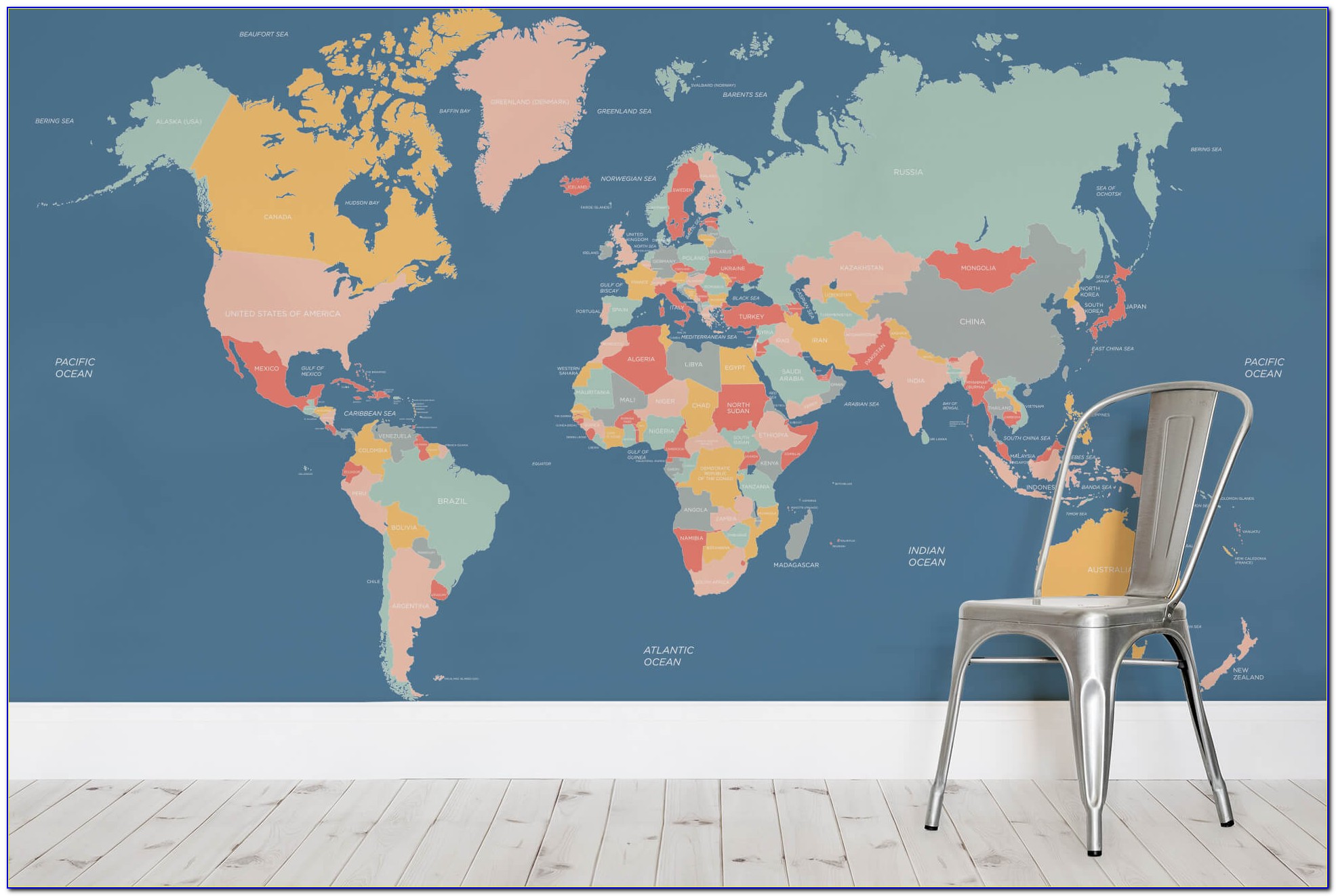 World Map Wallpaper Mural Uk