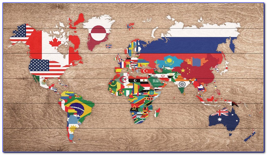 World Map With Flag Pins