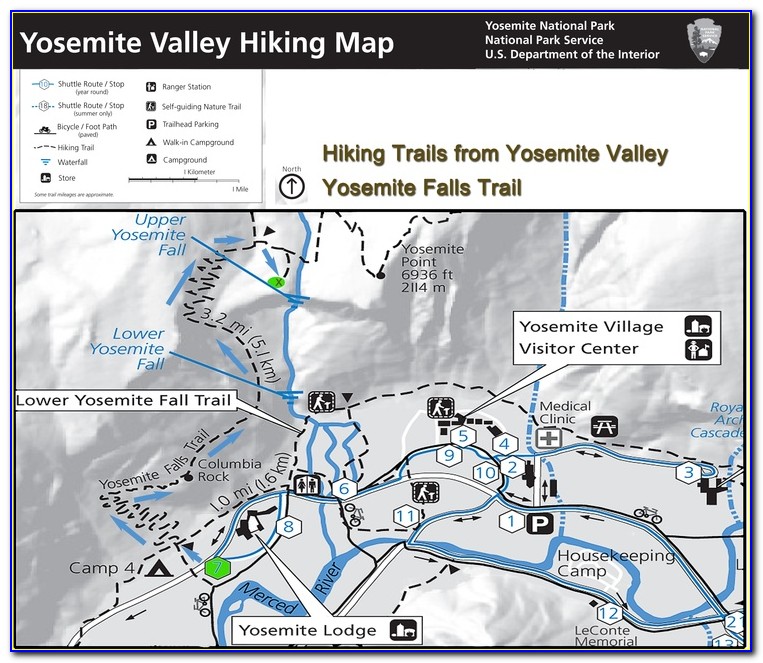 Yosemite National Park Maps Hiking Trails