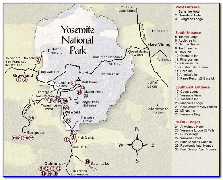 Yosemite Valley Hotel Map