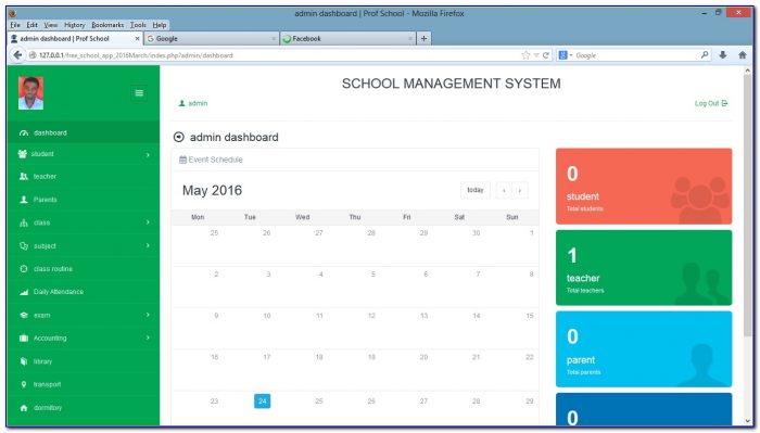 Admin Panel Template For School Management System Free Download