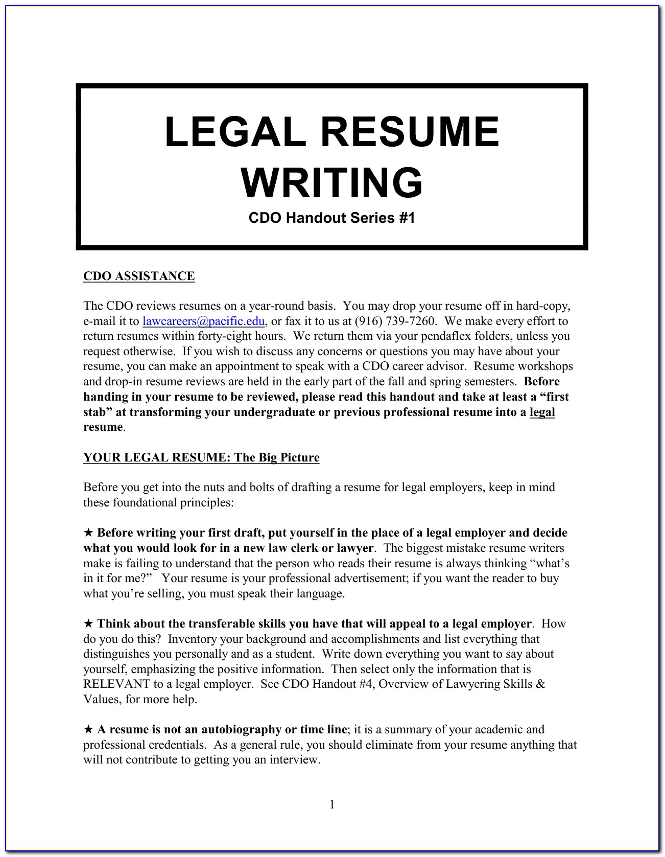 Attorney Resume Writing Service