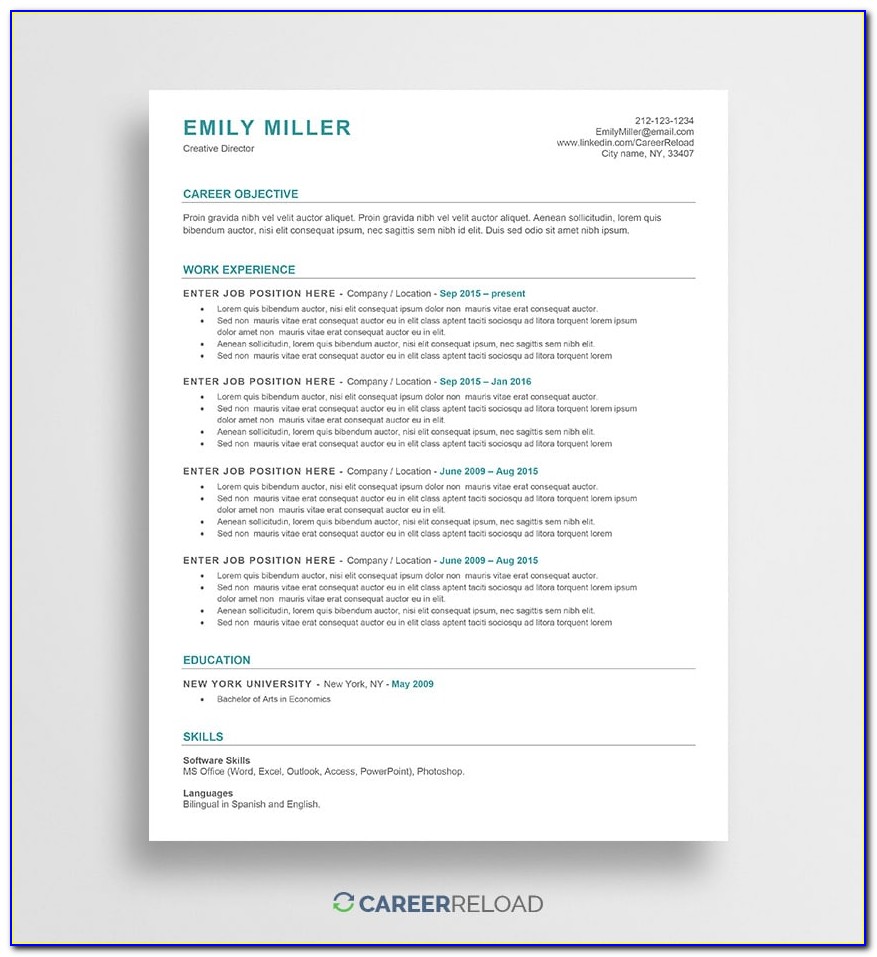 Best Free Ats Resume Template