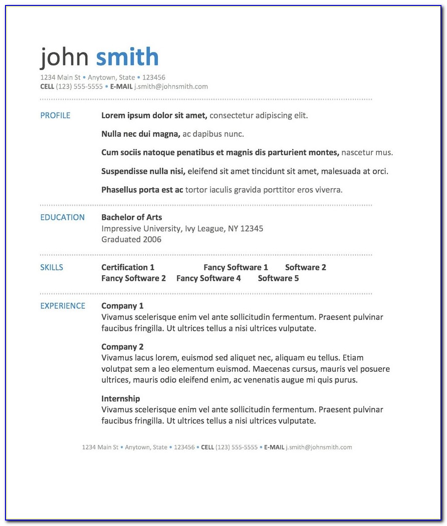 Best Resume Templates For Mac Pages