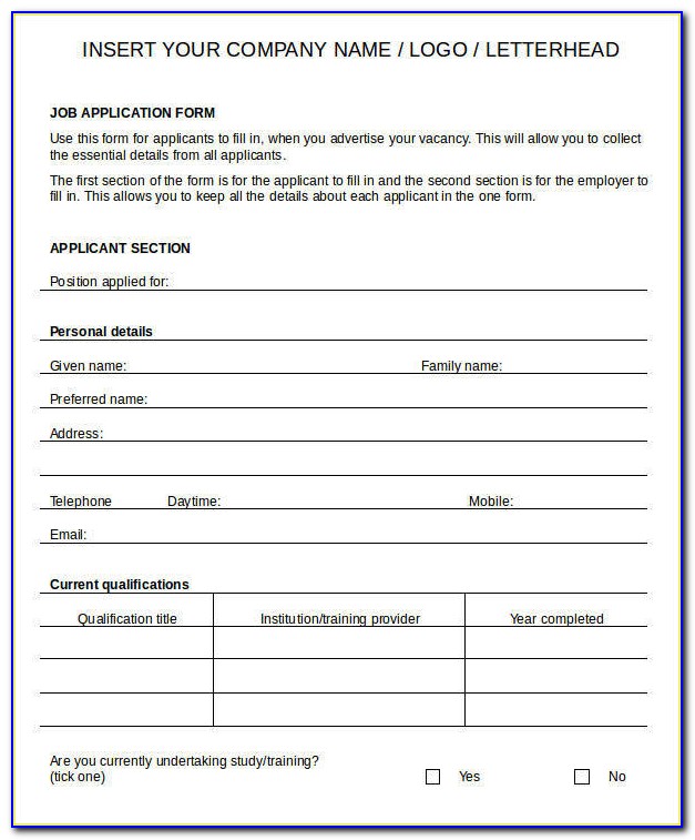 Blank Cv Format Download For Job Application