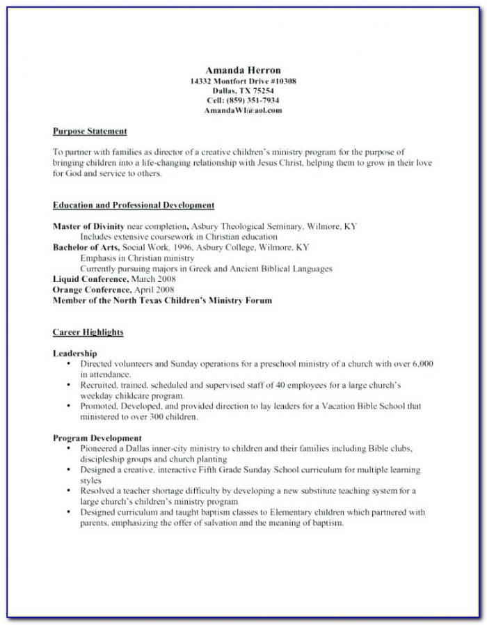Blank Resume To Fill In