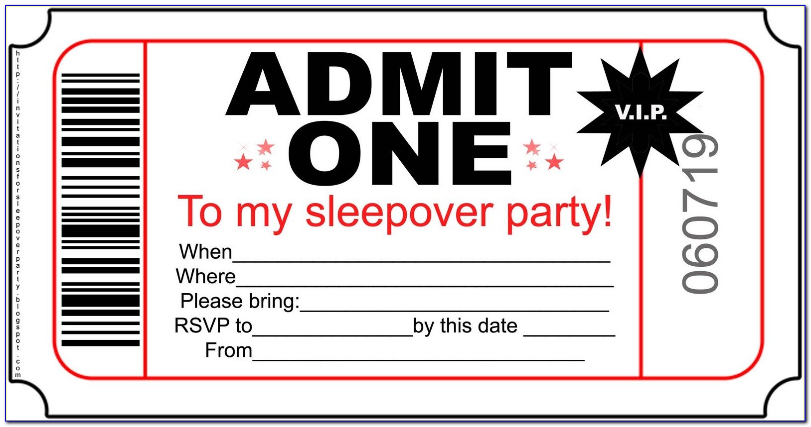 Boy Sleepover Invitation Template