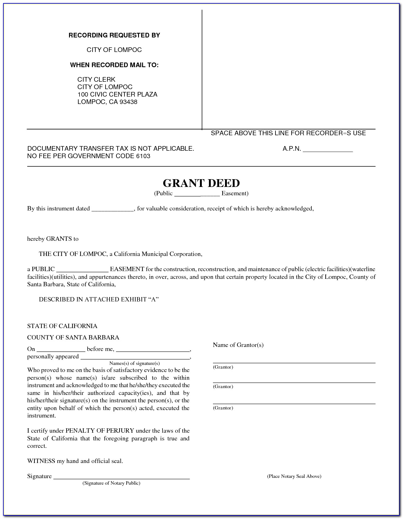 California Grant Deed Forms Free