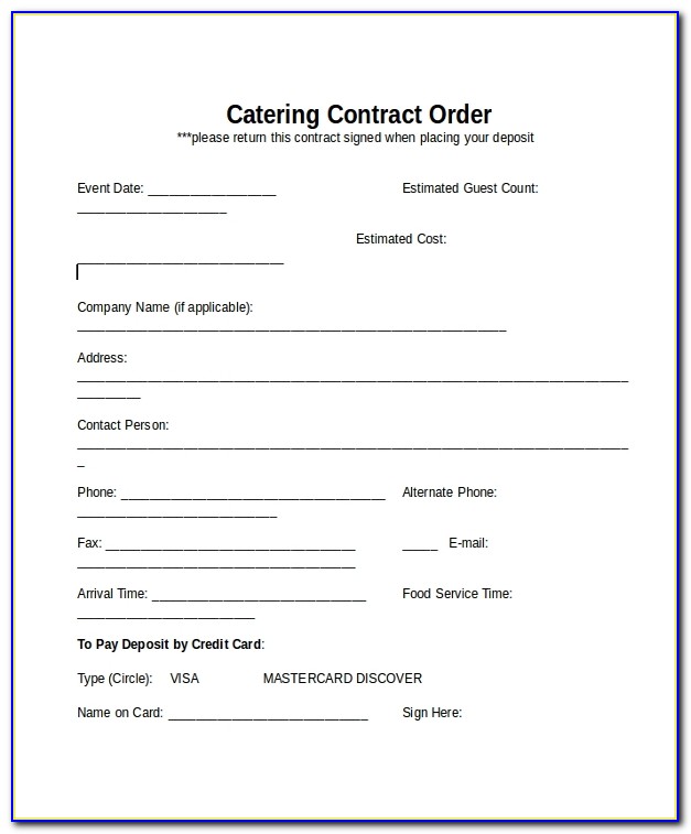 Catering Contract Doc