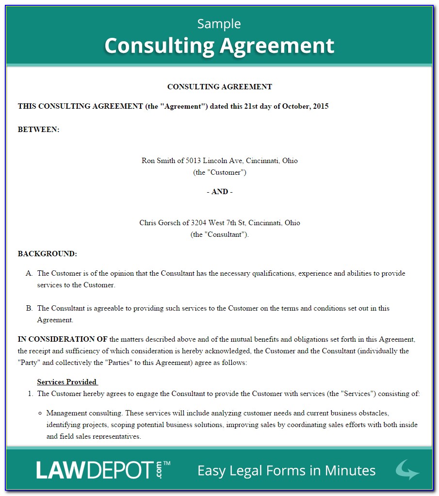 Consulting Contract Template Free Download