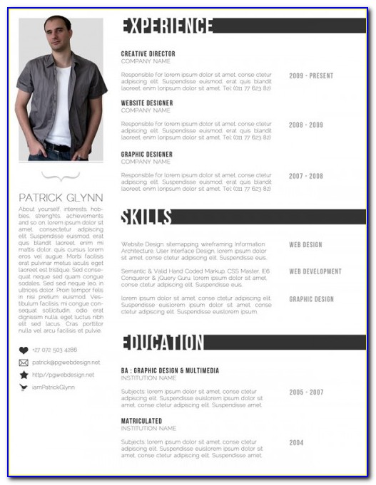 Creative Professional Resume Templates Free Download