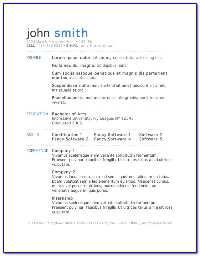 Curriculum Vitae Format In Ms Word Free Download