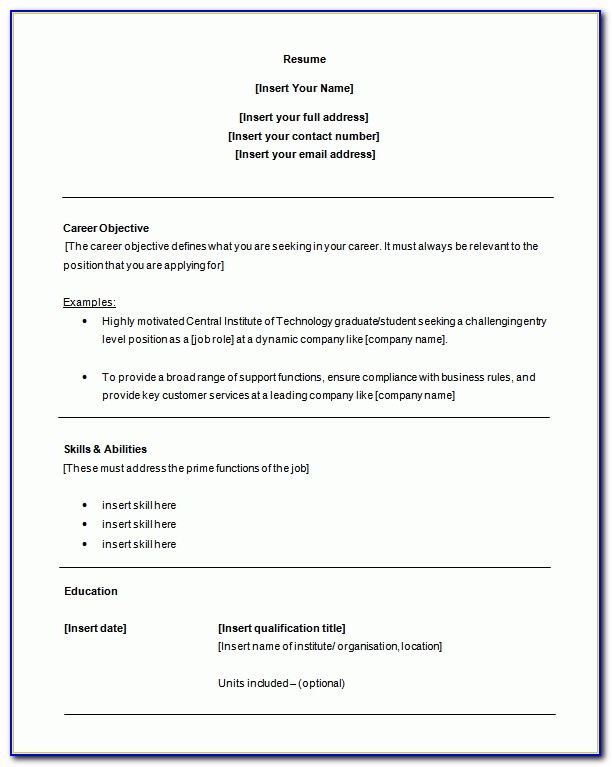 Entry Level Resume Template Word Customer Service Resume Template In Entry Level Resume Template Word