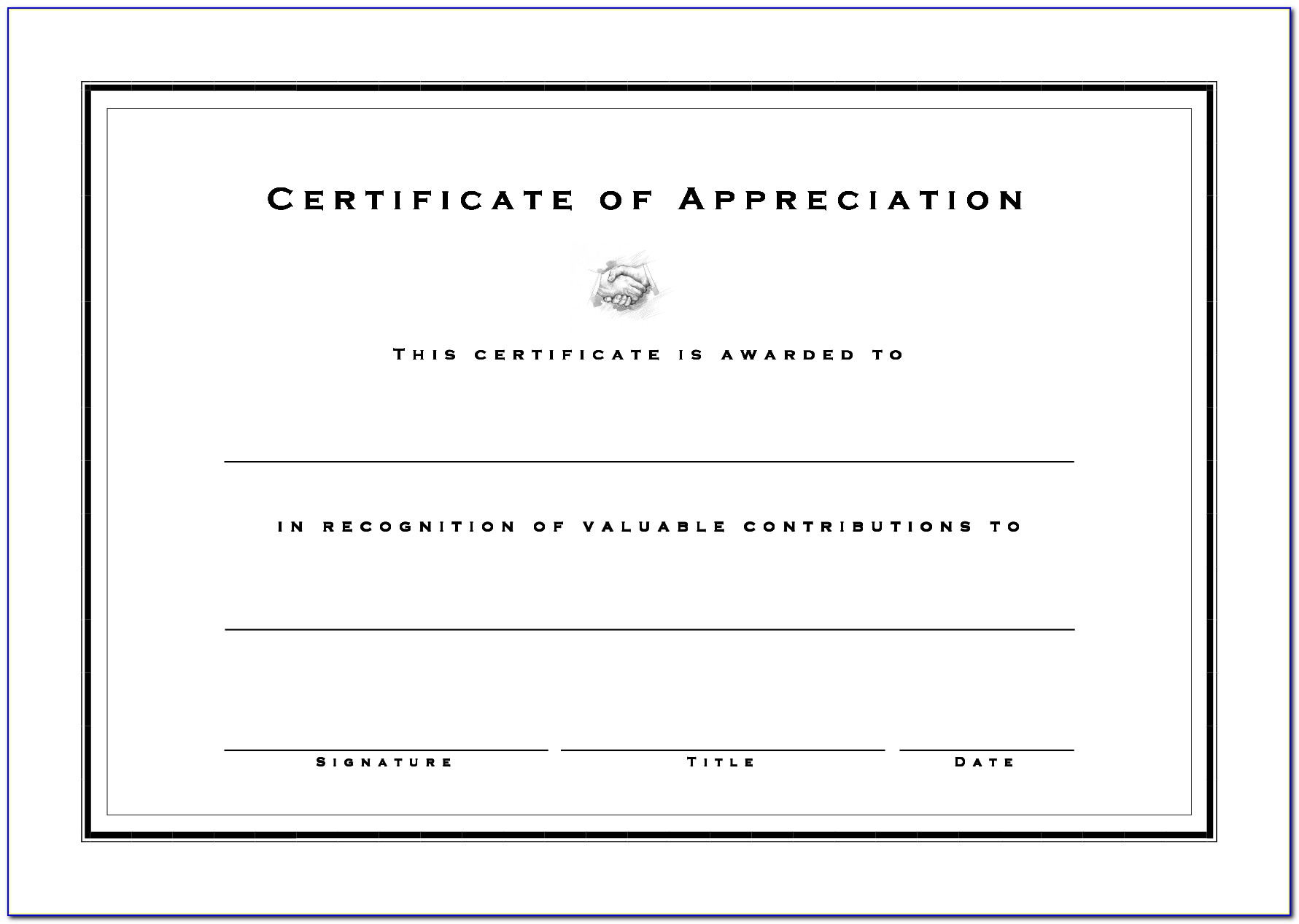 Editable Certificate Of Appreciation Template