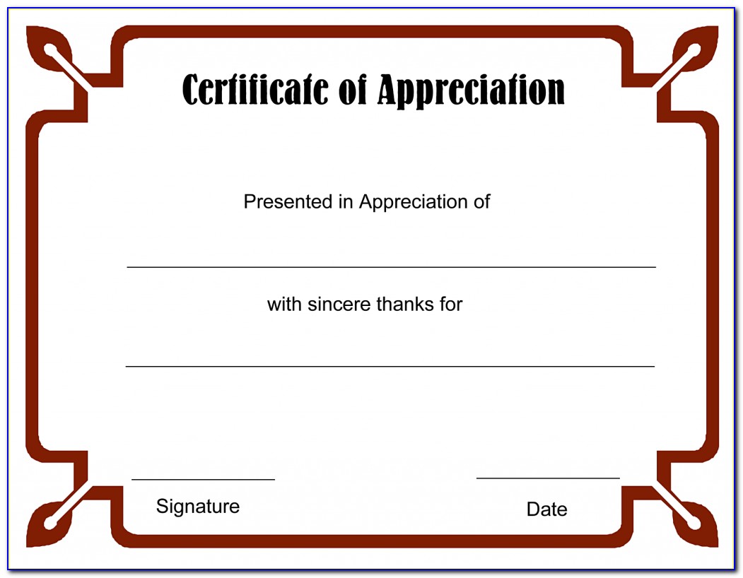 Editable Certificate Of Appreciation Templates