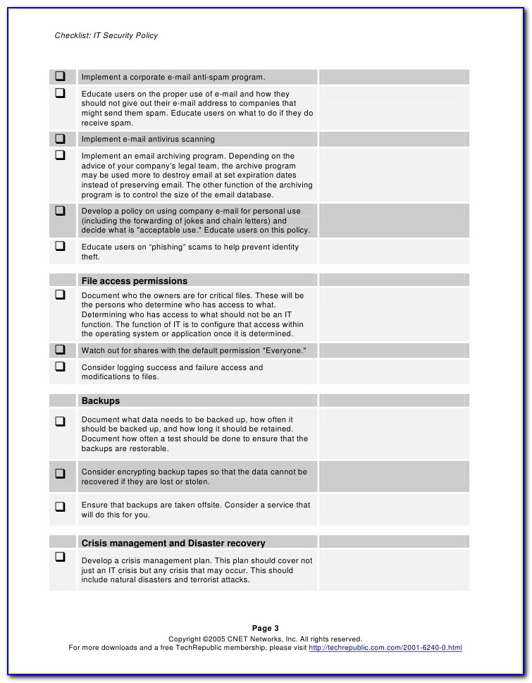 Email Data Retention Policy Template