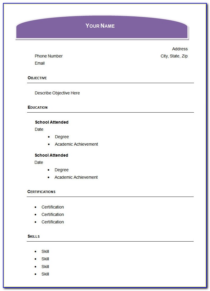Empty Resume Format For Freshers