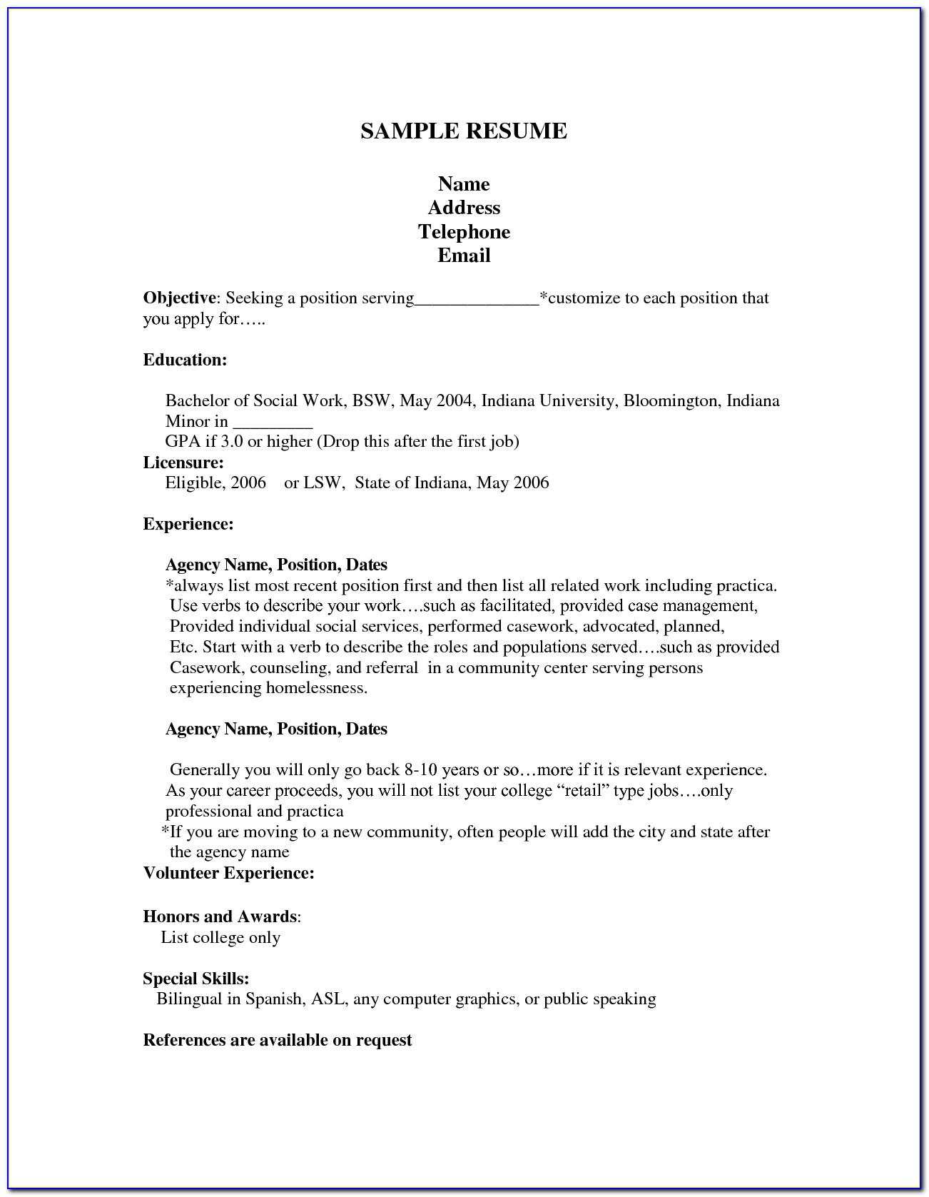 Example Of Resumes For Jobs