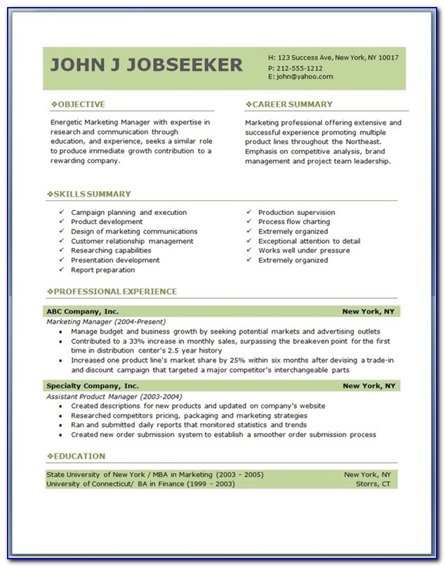 Executive Cv Template Word Free Download